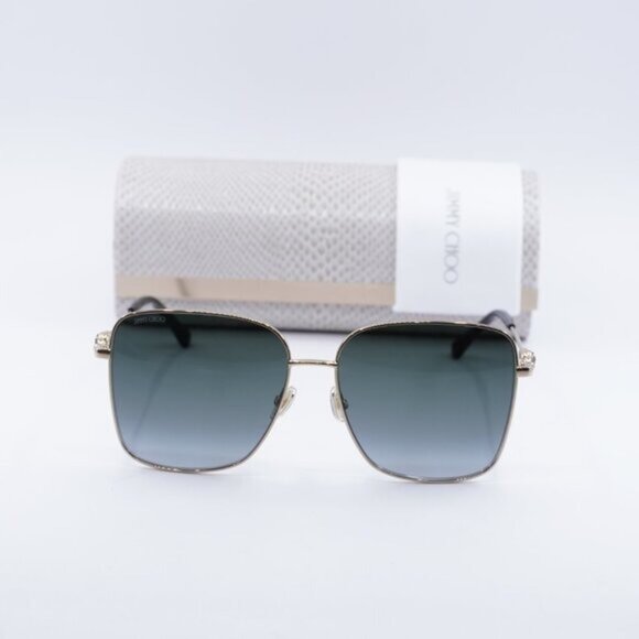 Jimmy Choo HESTER/S 02M2 9O Square Sunglasses - Black Gold/Grey Gradient main image 8